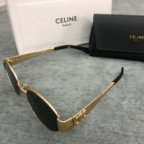 Celine Triomphe Gold Metal Sunglasses - Picture 3 of 6